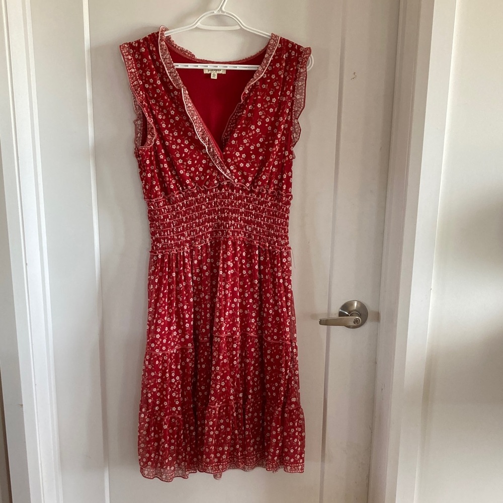 Max Studio Red Floral Midi Dress